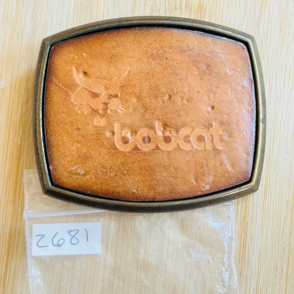 Vintage El Cid Bobcat belt buckle‎ Leather brass Rare